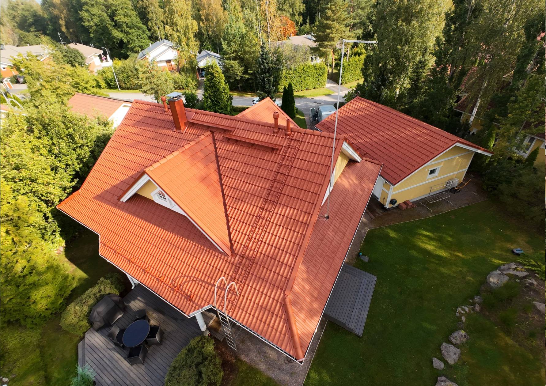 Omakotitalon katon maalaus Hyvinkää Turku